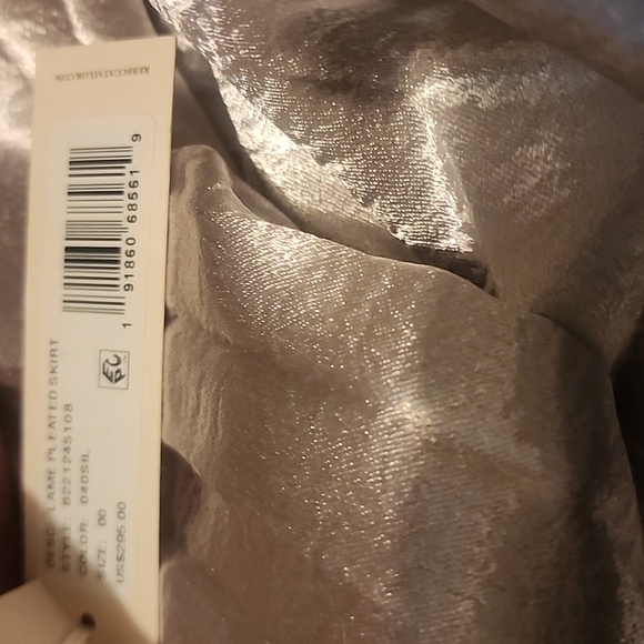 REBECCA TAYLOR WOMEN'S LAME PLEATED SKIRT SIZE 00 - Picture 3 of 5